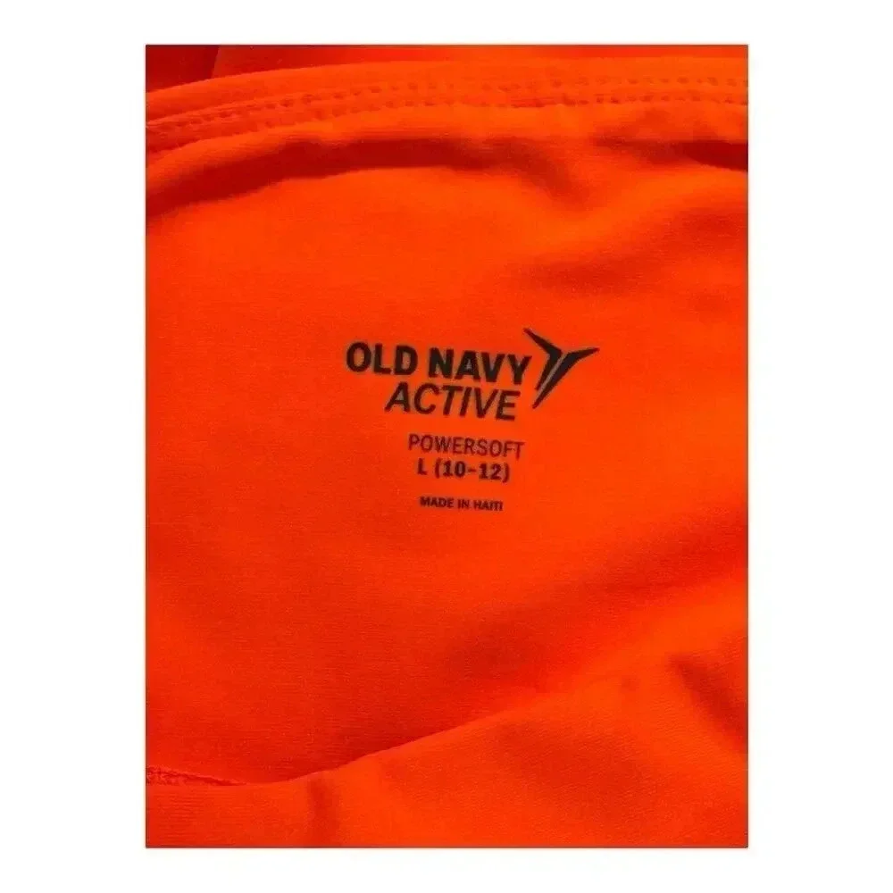 NEW Old Navy Active Girl’s Large Orange High-Waist Biker Shorts Activewear NWT‎